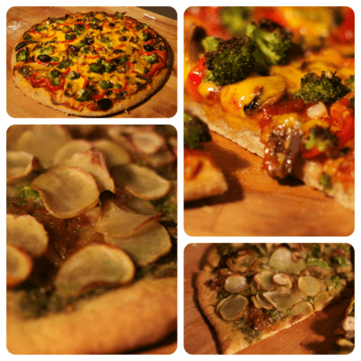 Vegetarian and Vegan Pizzas are shown