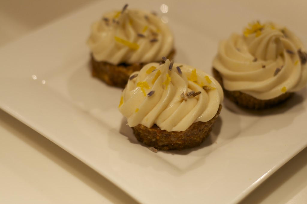 Raw Lemon Lavender Cupcakes