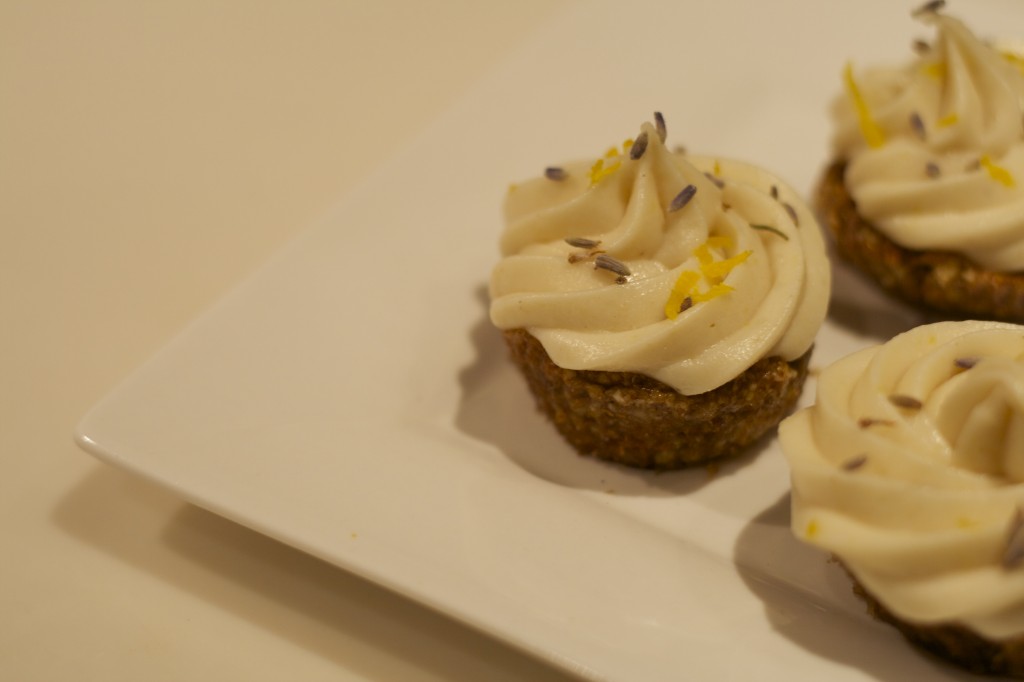 Raw Lemon Lavender Cupcakes