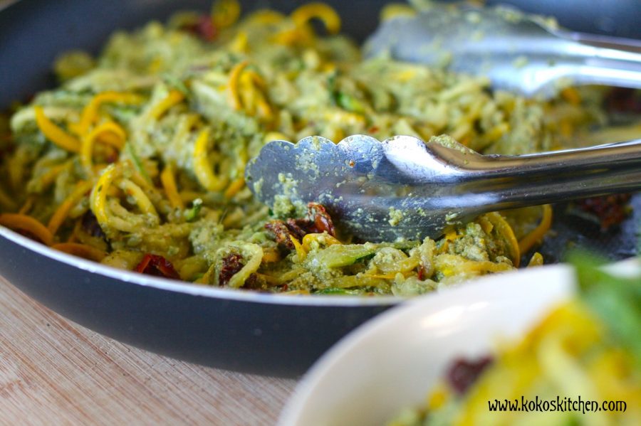 Pumpkin Seed Pesto Zoodles | Koko's Kitchen