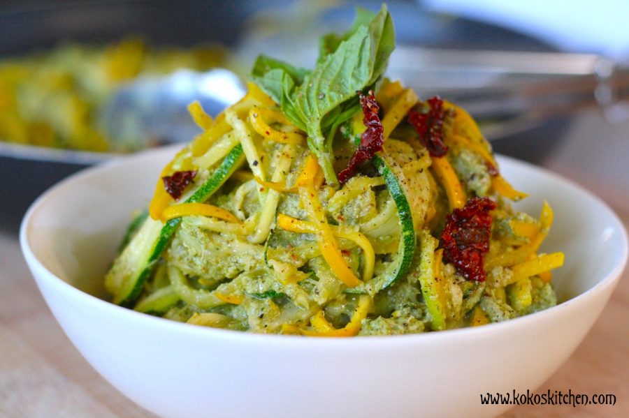 Pumpkin Seed Pesto Zoodles | Koko's Kitchen