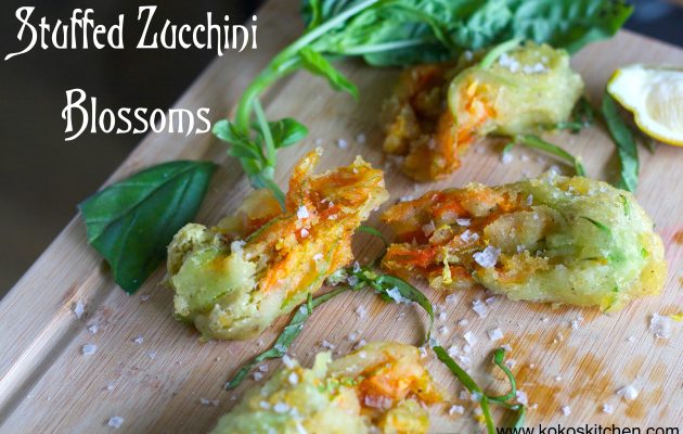 Stuffed Zucchini Blossoms | Koko's Kitchen | Vegan