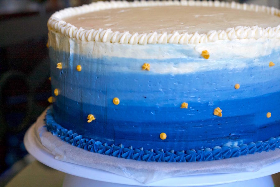 Red White And Blue Cake with a No-Bake Cheesecake Layer - Moore or Less  Cooking