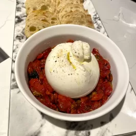Slow Roasted Cherry Tomatoes with Burrata